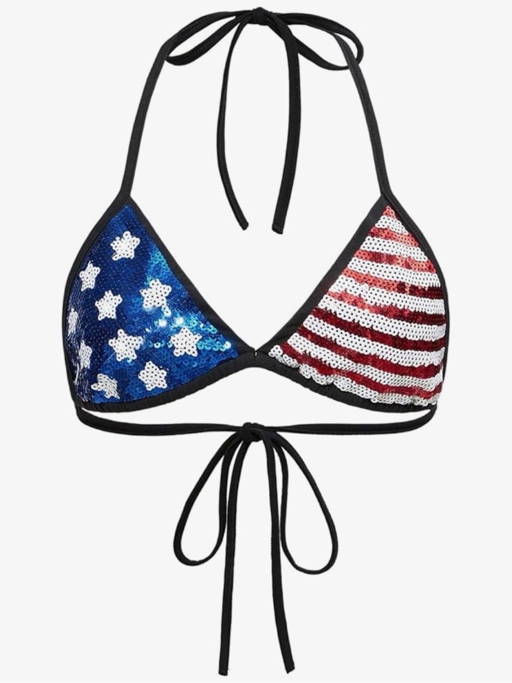🇺🇸Sequin Triangle Bikini Top - Red, White & Blue❤️🤍💙 NWT